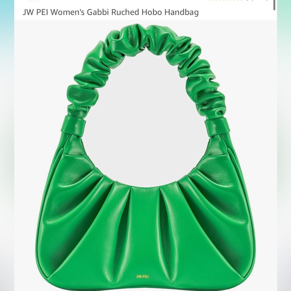 JW PEI Vibrant Green Gabi Ruched Hobo Shoulder Bag